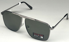 GUESS GO00052 08N Men's 64mm Silver Frame Green Lens Aviator Sunglasses NEW