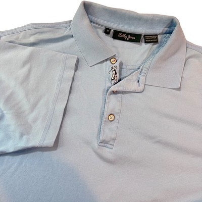 Bobby Jones Golf Polo Shirt Mens M Blue Pima Cotton Short Sleeve Preppy Luxury