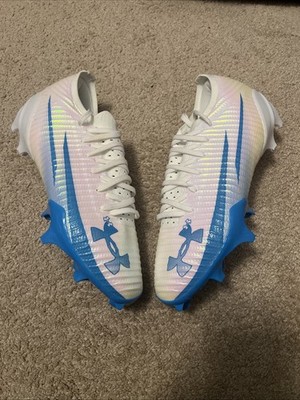 Mens Size 10.5 Under Armour Blur Pro White Capri Football Cleats 3028220-110 New