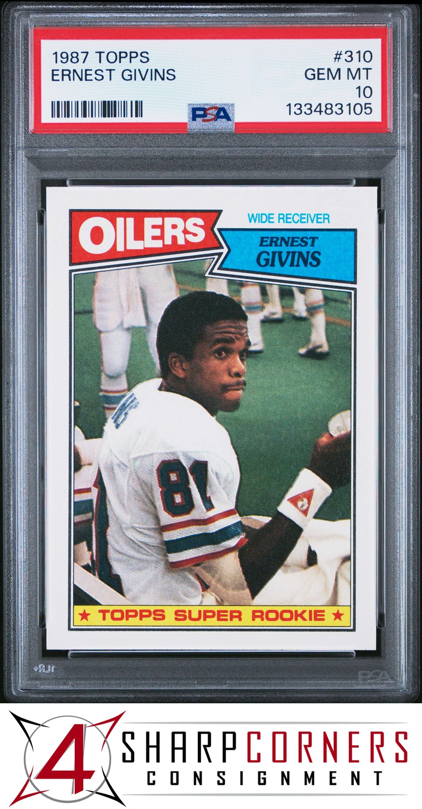 1987 TOPPS #310 ERNEST GIVINS RC OILERS PSA 10