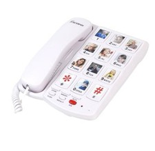 Excelltel Big Button Phone for Seniors, Corded Landline Telephone with 10 Pictur