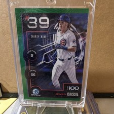 Topps Bowman Top 100 Chrome Owen Caissie Green Refractor /99 Rookie Cubs