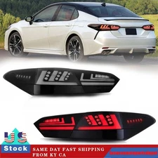 2Pcs Full Smoked LED Tail Lights for 2018-2024 Toyota Camry Tail Light Kits