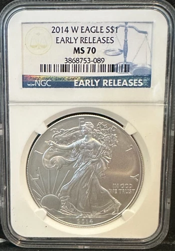 2014-W Burnished Silver American Eagle NGC MS 70 Early Releases