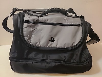Official Sony PlayStation Shoulder Carry Travel Duffel Bag Silver/Black W/ Stap