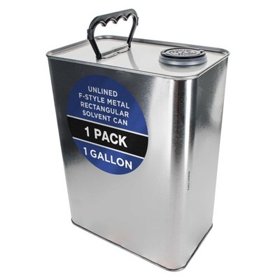 1 Gallon (128 Ounce) F-Style Rectangular Solvent Unlined Metal Paint Can