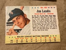 1963 JELL-O JIM LANDIS (CHICAGO WHITE SOX) #40 - Very Good - Great LookIng Card