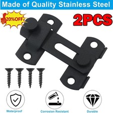 Heavy Duty Barn Door Lock 180 Flip Sliding Latch Lock Stainless Steel Matte Bla