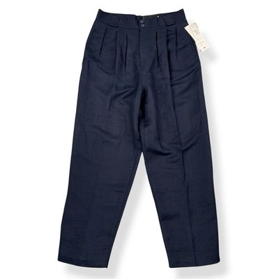 Giorgio Sant Angelo Pants Women 14 (29x27.5) Blue Relaxed Taper Trouser VTG NWT