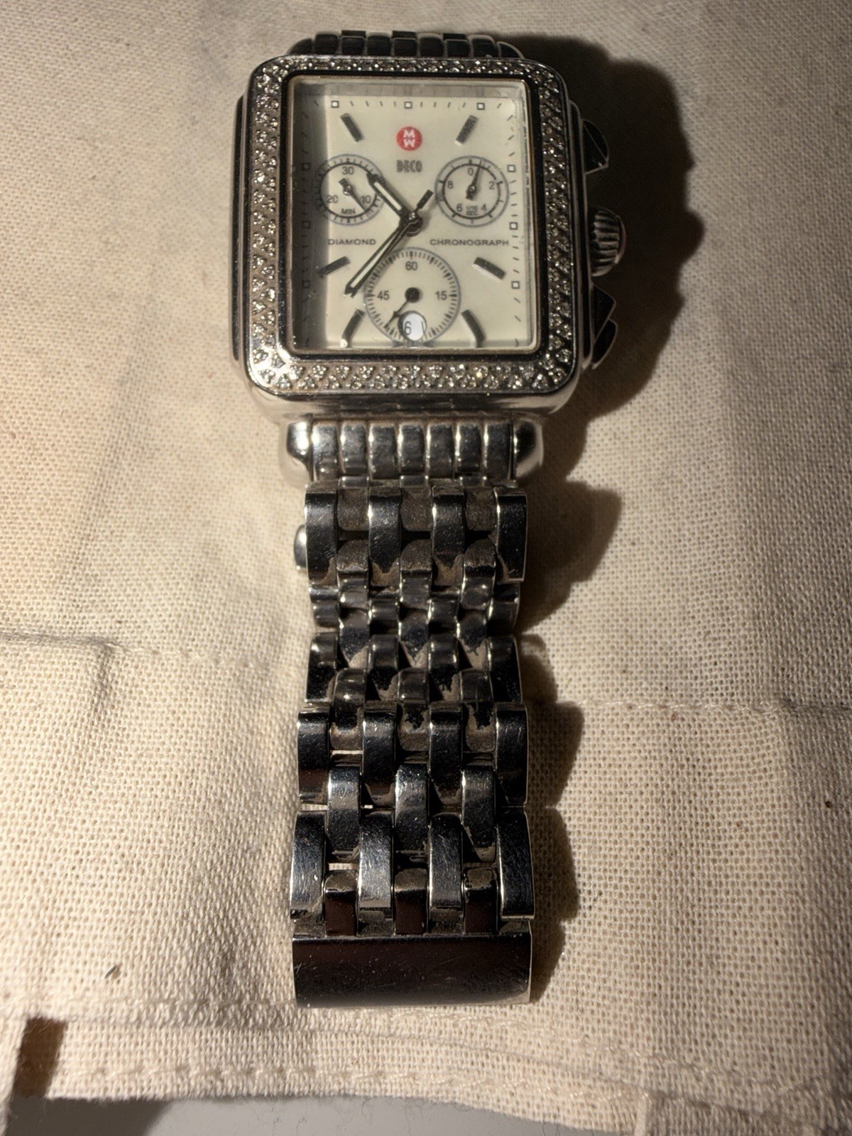 Michele Deco Diamond Mother of Pearl Dial Women's Watch