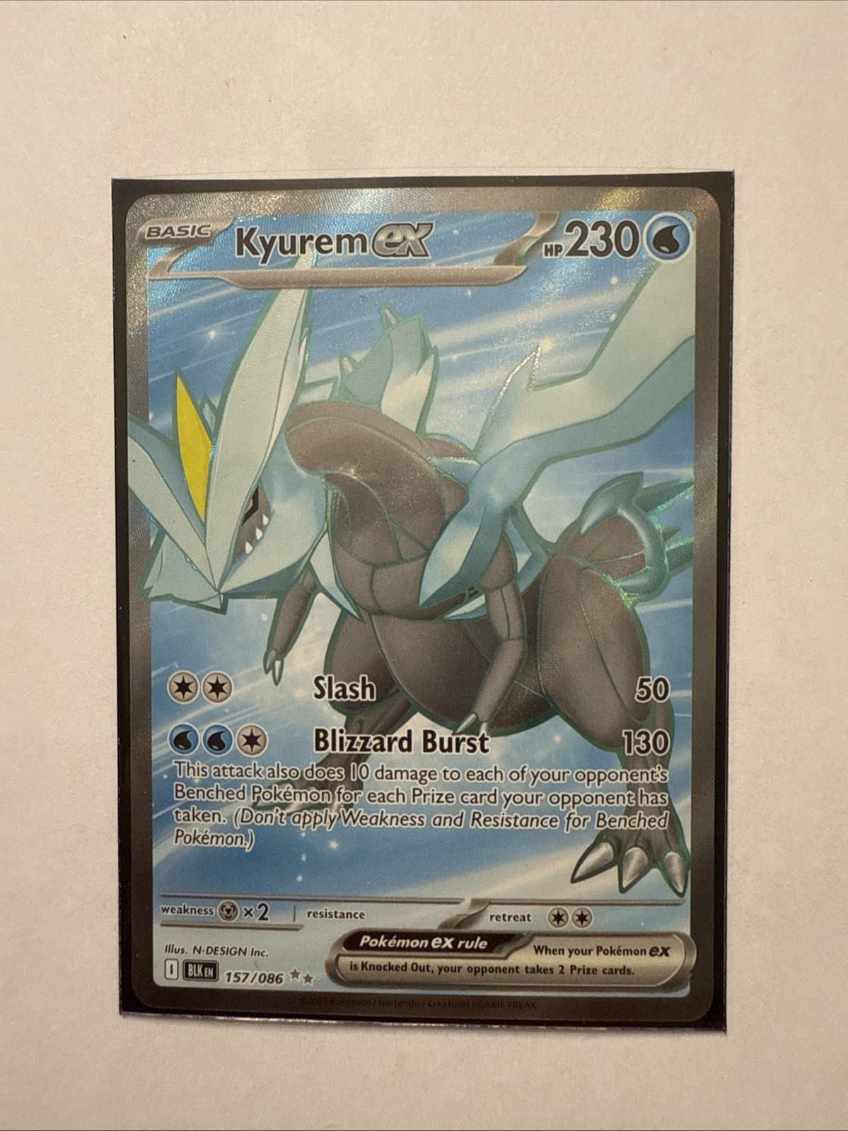 Pokemon TCG Kyurem Ex 157/086 Black Bolt Secret Rare NM Card