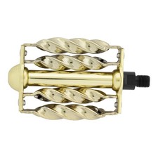 LOWRIDER BICYCLE DOUBLE SQUARE TWISTED PEDAL COMPATIBLE W/ 1/2 CRANK GOLD