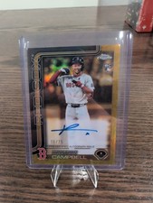 2025 Topps Gilded Chrome Gold Auto Kristian Campbell #CGA-KC Yellow /75 Red Sox