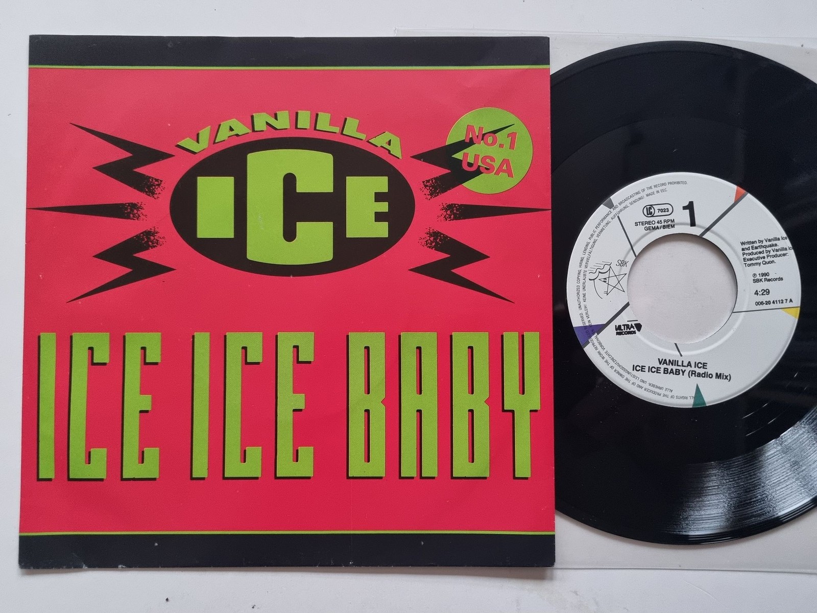 Vanilla Ice - Ice Ice Baby (Radio Mix) 7'' Vinyl Europe