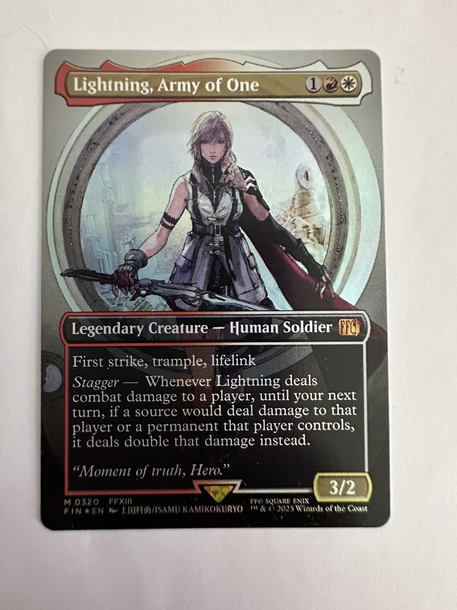Lightning, Army of One (0320) (Borderless) Final Fantasy Foil for