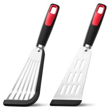 Fish Spatula Turner Set of 2, 600ºF Heat 11.5 inches x 3.3 inches, Black 