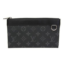 Louis Vuitton Monogram Eclipse Pochette Discovery PM Men  s Clutch Bag Leather