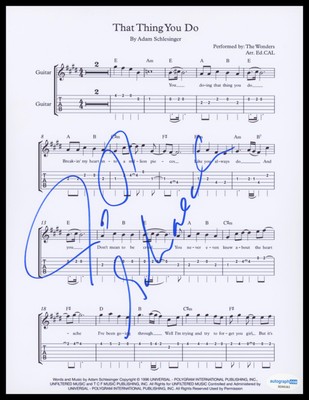 Johnathon Schaech ''That Thing You Do'' AUTOGRAPH Signed 8.5x11 Sheet Music ACOA