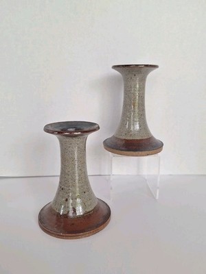 Vtg Helle Allpass Stoneware Candlestick Holders Denmark 1970's RARE