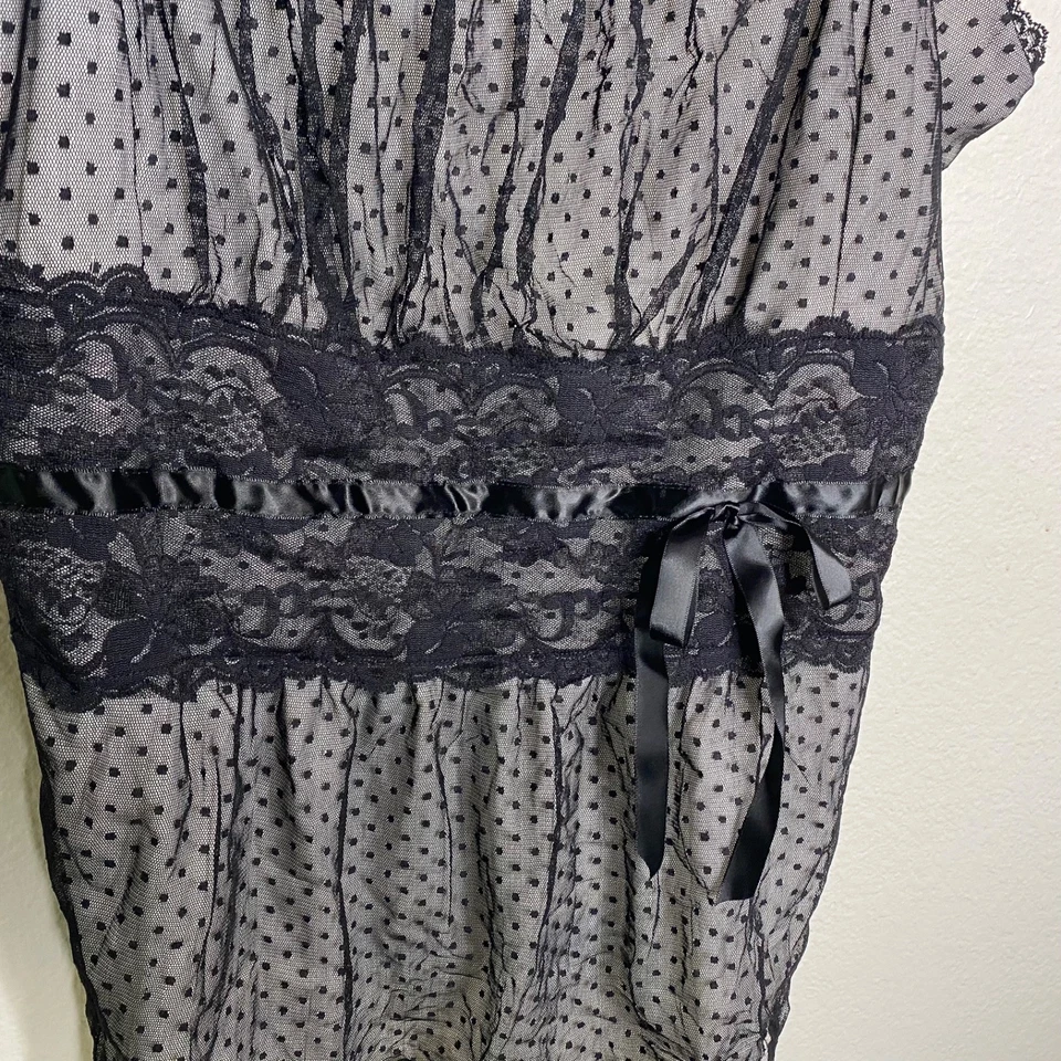 Vintage Torrid Whimigoth Dark Coquette Fairy Y2K Babydoll Mesh Overlay Black 3 - Image 4 of 4