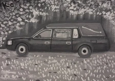 7x5''' Original acrylic painting, gothic artwork, alternative home decor