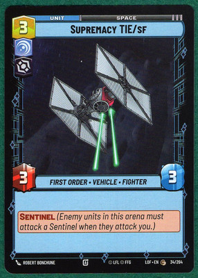 Supremacy TIE/sf - Legends of the Force LOF #34 - Star Wars: Unlimited TCG Card