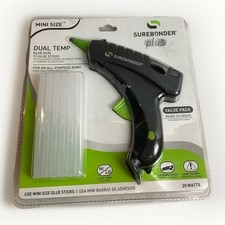 Surebonder Plus Dual Temp Glue Gun 12 Glue Sticks Mini Size 20 Watts NEW