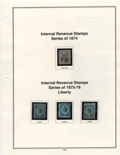 US 1874–1929 INTERNAL REVENUE & DOCUMENTARY STAMPS COLLECTION OF 84 ON MYSTIC
