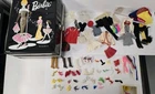 Lot Of Vintage Barbie Clothing, Shoes, And Carrying Case READ DESCRIPTION