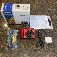 Olympus SZ-14 24x Wide Optical Zoom Digital Camera Red Tested