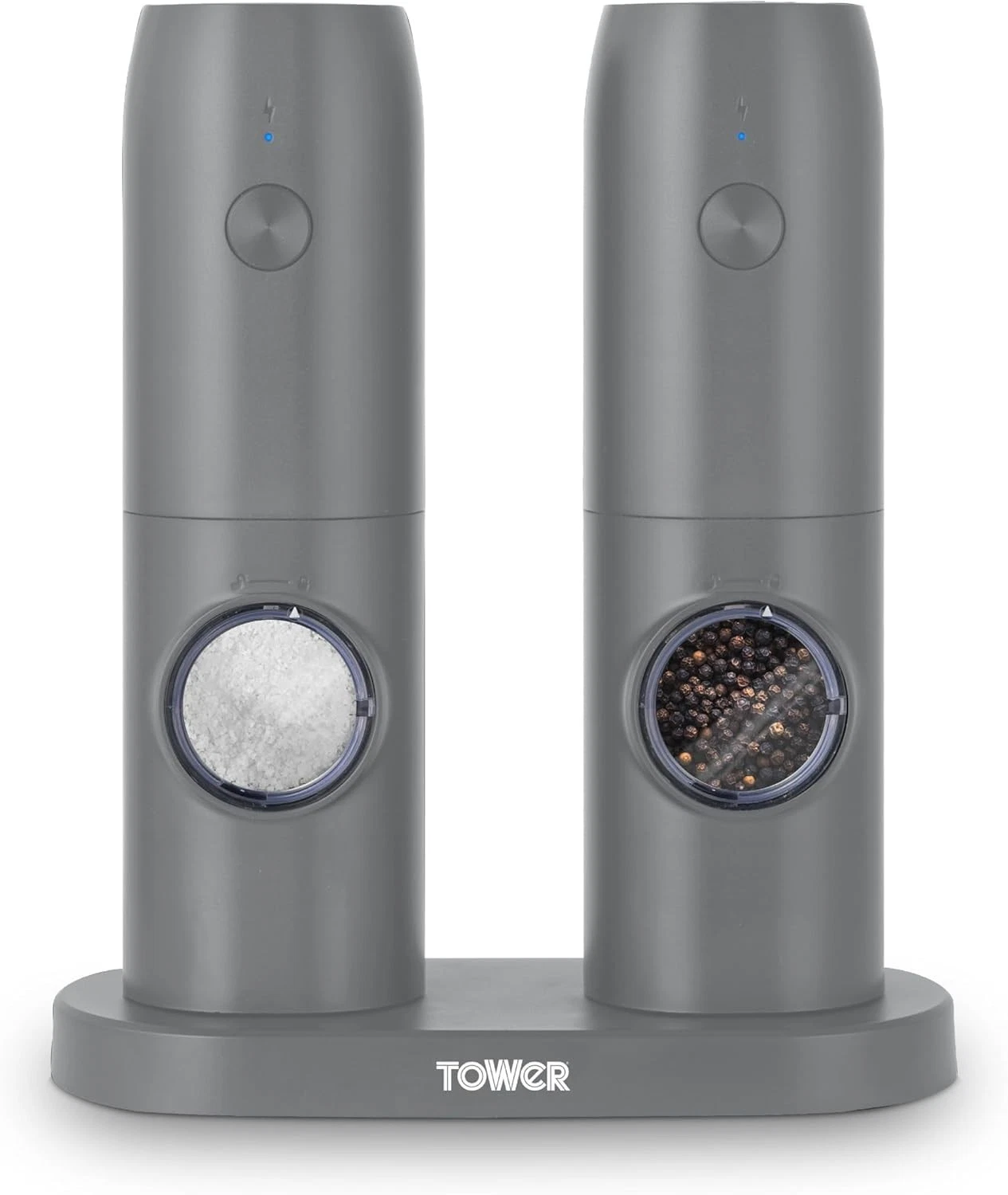 Tower Electric Salt & Pepper Mills Rechargeable with Adjustable Ceramic GrinderS