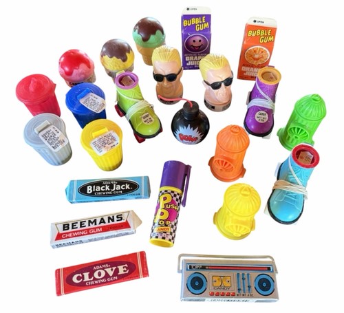 Vintage 1980's Topps Candy Gum Lot - Garbage, Juice, Push Pop, Pow!, Skates ++
