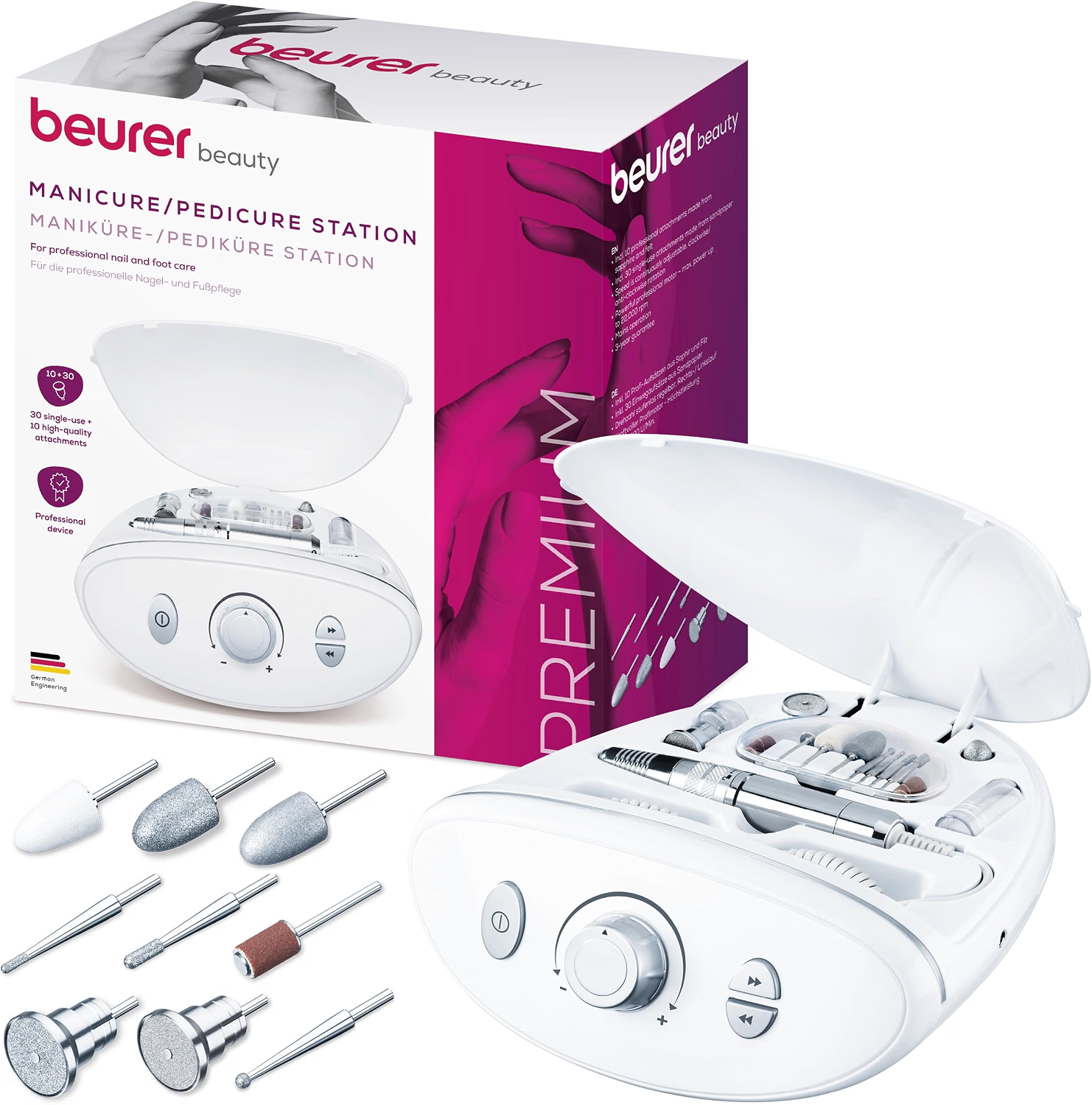 Beurer MP 100 Set Professionale per Manicure e Pedicure Fresa elettrica 10 acces