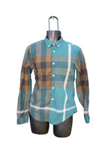 AUTH Burberry Brit Mens Niall Nova Check Plaid Shirt Long Sleeve ButtonU G2U