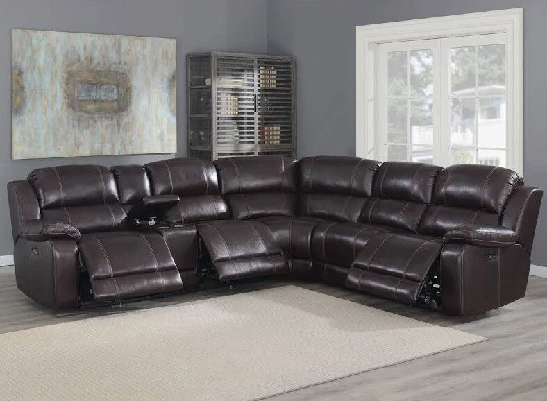 Sectional couch leather online recliner