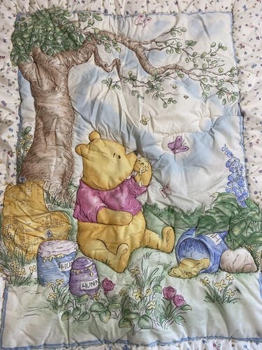 Vintage 90s Disney Classic WINNIE THE POOH Red Calliope Crib Bedding Set - Picture 3 of 15