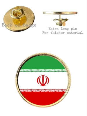 Iran National Flag 26mm Metal Lapel Domed Pin Badge