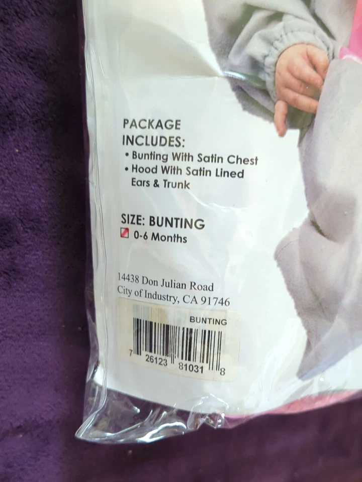 Disfraz de Halloween Charades 0 a 6 Mos bebé elefante Foto 2 de 4