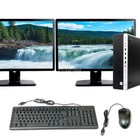 HP Desktop Computer PC i7 8th 32GB RAM 1TB SSD Dual 24" LCDs Windows 11 Pro WiFi