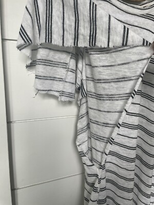 Billabong Womens Dress Medium White Black Striped Sundress Boho Beach