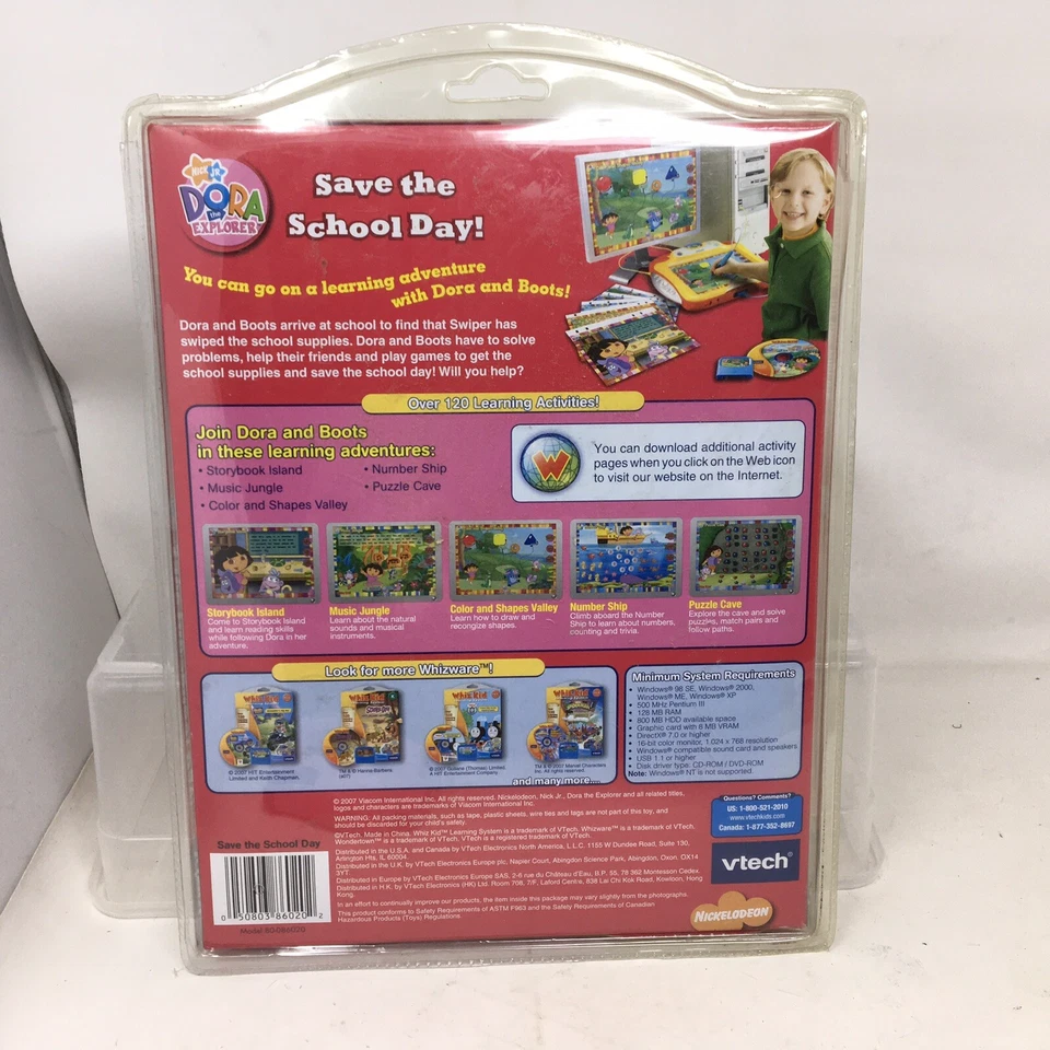 VTech Whiz Kid Learning System Dora the Explorer Educational Activities SEALED - Image 2 of 2