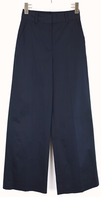 BROOKS BROTHERS Red Fleece Hose Damen UK 6 Reißverschluss Flared Bein Logo Blau