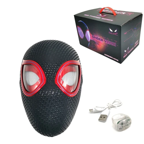 Miles Morales Spiderman Helmet 3D Wearable Mask Cosplay Remote Eyes Costume Prop - Picture 11 of 24
