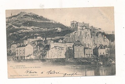 D362296 France Postal Card Grenoble Les Forts de Rabot et de la Bastille 1902