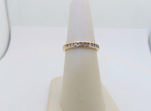 14k Diamond Ring Natural Wedding Band Anniversary Ring Gold Womens Size 6.2 R534 - Picture 4 of 9