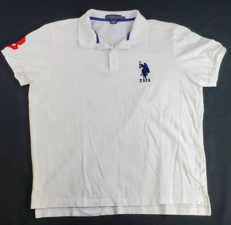 US Polo Assn. Polo Shirt Adult Mens XLarge White Short Sleeve U.S.P.A