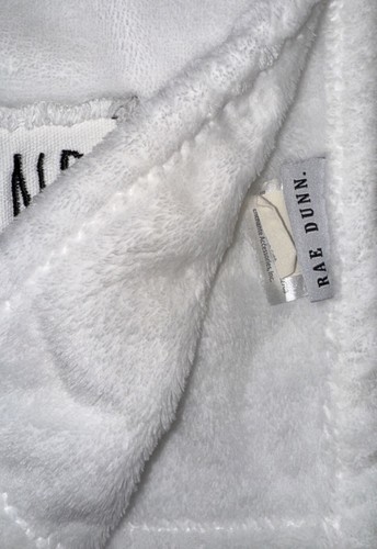Rae Dunn Soft Plush Baby Blanket White W/Words Be Kind (30 In x 40 In) - Picture 3 of 6