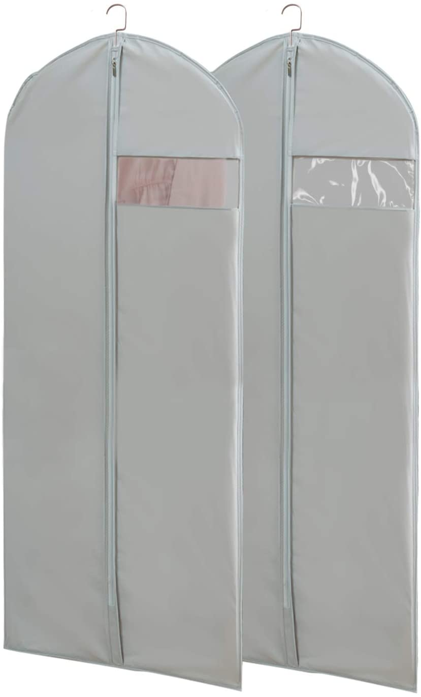 Dress Bags for Gowns Long, 65'' Long Dress Clear Garment Bag(Set of 2