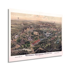 1897 Nashville Map Poster - Vintage Nashville Tennessee USA Wall Decor Art Print