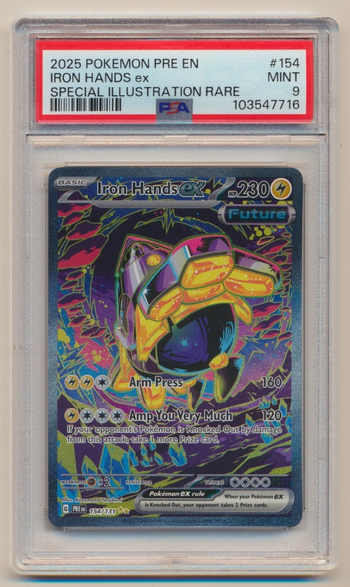 PSA 9 Pokemon Prismatic Evolutions SIR Iron Hands EX 154 PSA 9 Pokemon Prismatic Evolutions SIR Iron Hands EX 154